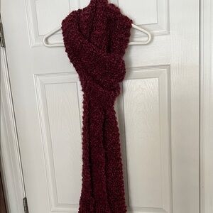 Cozy Burgundy Knit Scarf